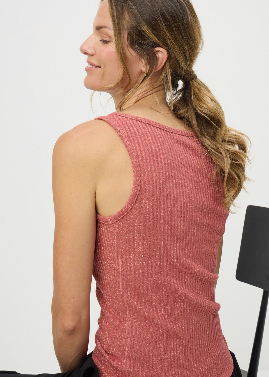 Brown Sparkle Vest Top