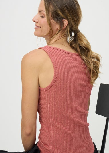 Brown Sparkle Vest Top