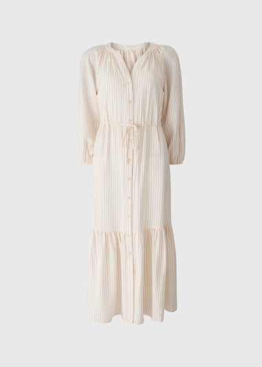 Pink Stripe Raglan Shirt Dress