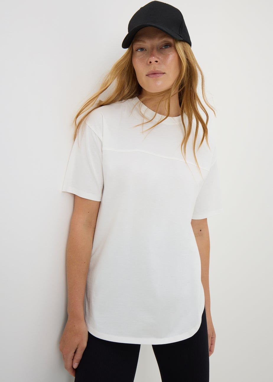 Cream Longline T-Shirt