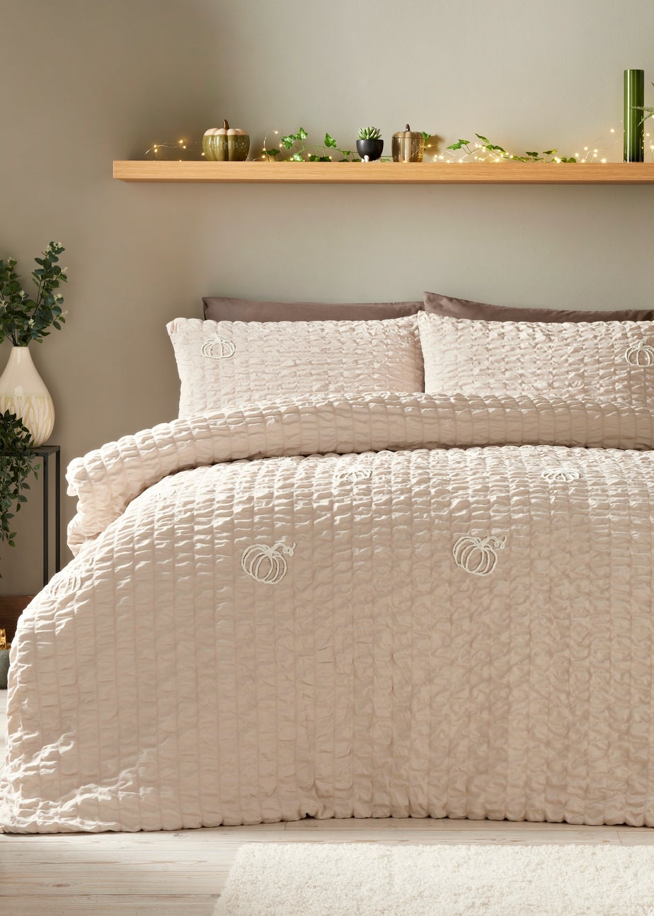Natural Seersucker Pumpkin Duvet Set