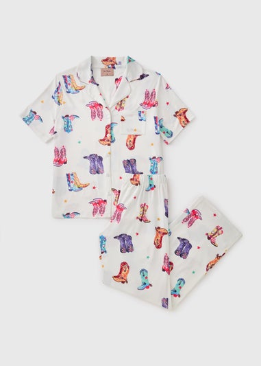 Cream Cowboy Boot Pyjama Set