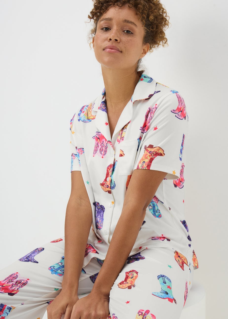 Cream Cowboy Boot Pyjama Set