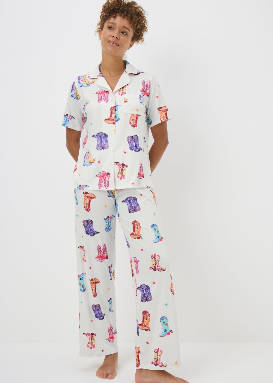 Cream Cowboy Boot Pyjama Set