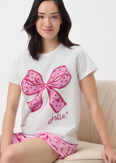 Pink Bow Short Sleeve Pyjama Set