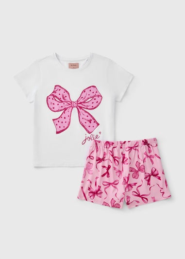 Pink Bow Short Sleeve Pyjama Set