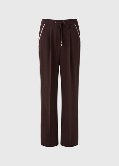 Et Vous Brown Side Stripe Wide Leg Trousers