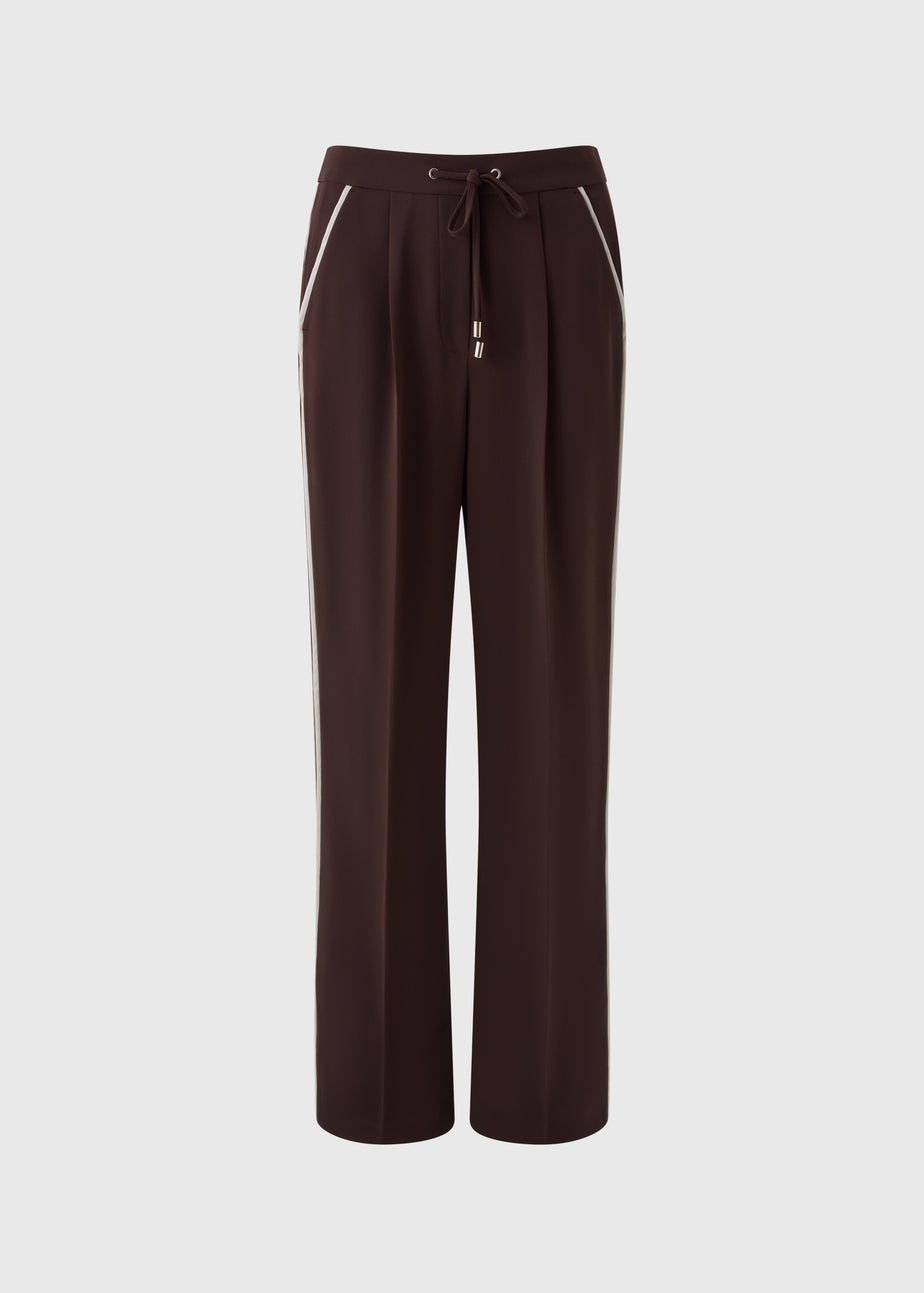 Et Vous Brown Side Stripe Wide Leg Trousers