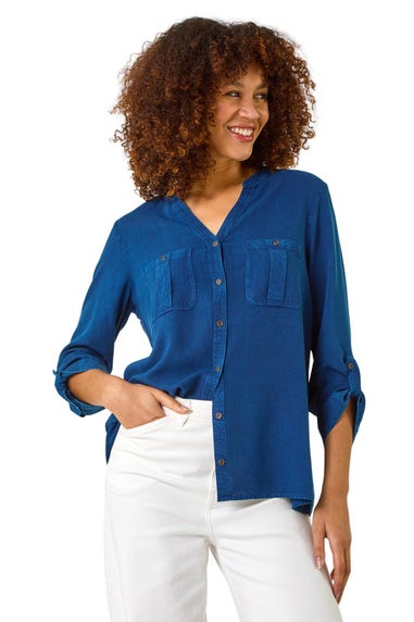 Roman Denim Buttoned Pocket Shirt