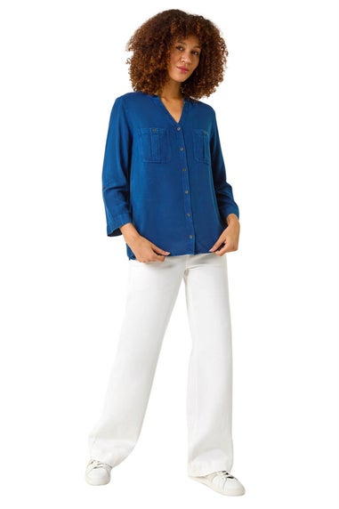 Roman Denim Buttoned Pocket Shirt