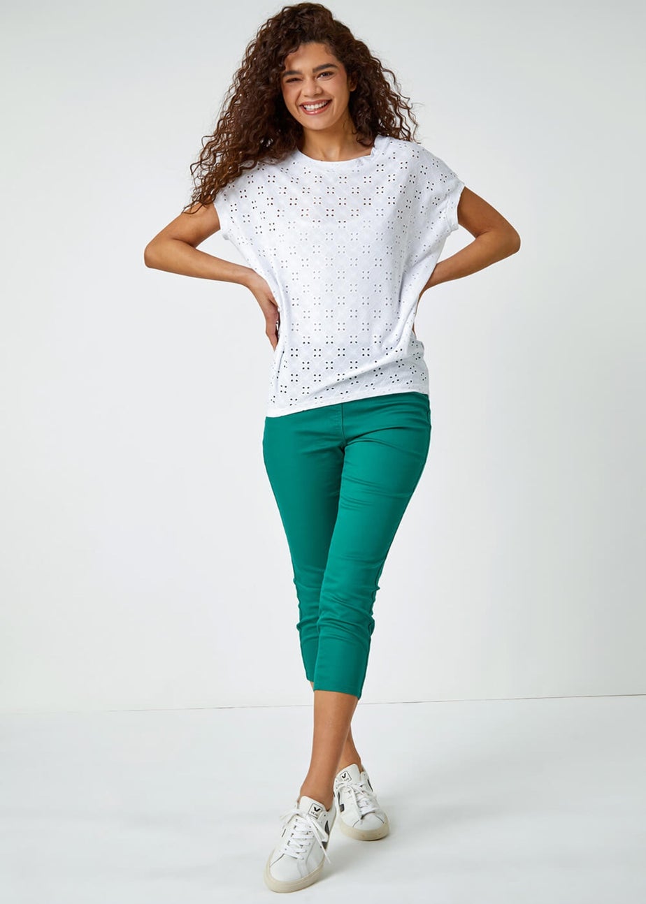 Roman Green Cropped Stretch Denim Jegging