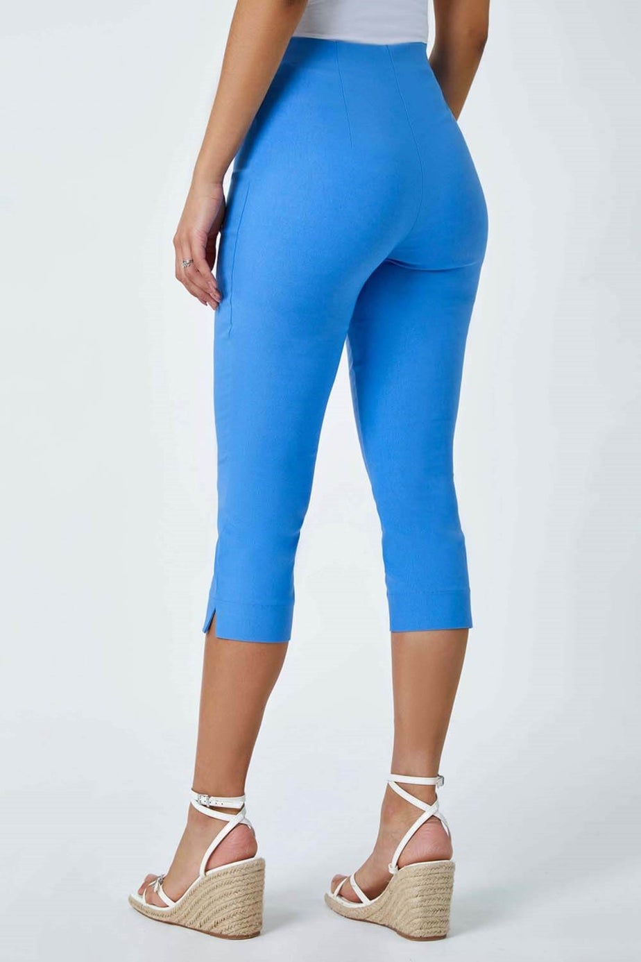 Roman Light Denim Blue Cropped Stretch Trouser