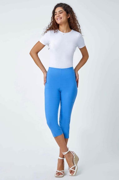 Roman Light Denim Blue Cropped Stretch Trouser