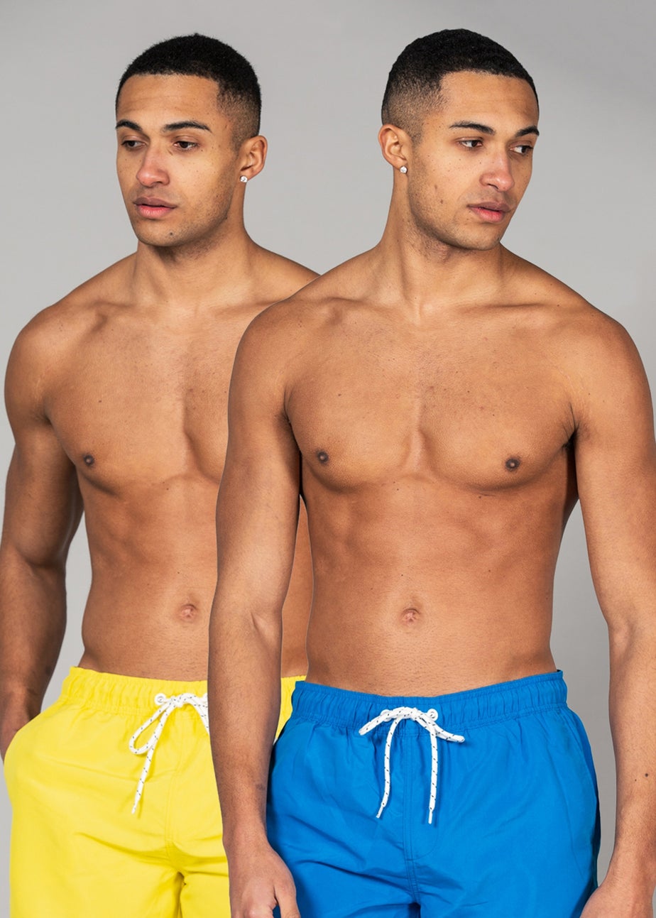 Kensington Eastside Yellow and Blue 2-Pack Colour Swim Shorts