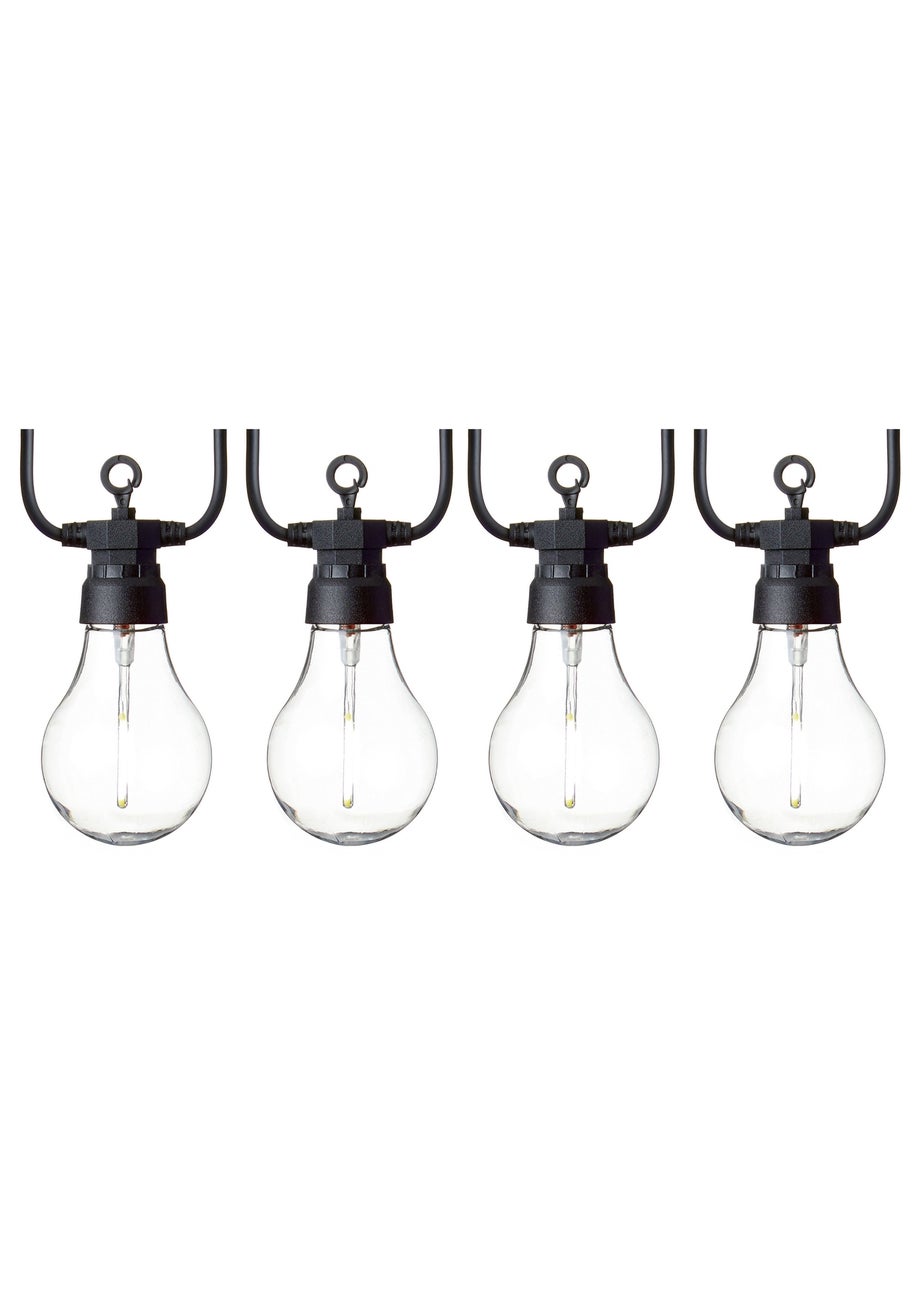 Premier Decorations 10 Cool White LED Connectable Round Bulb Festoon String Lights