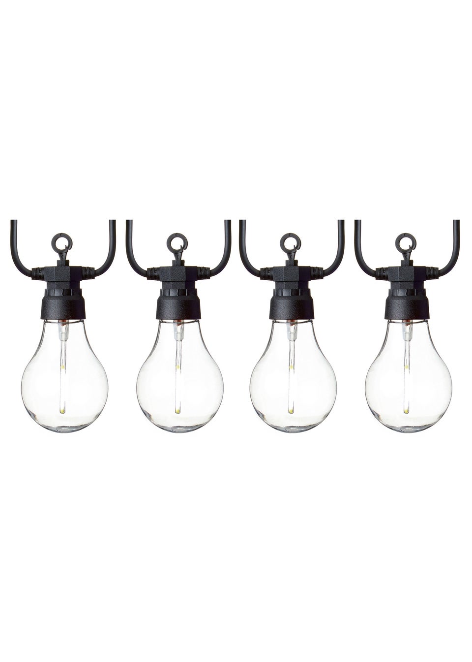 Premier Decorations 10 Cool White LED Connectable Round Bulb Festoon String Lights