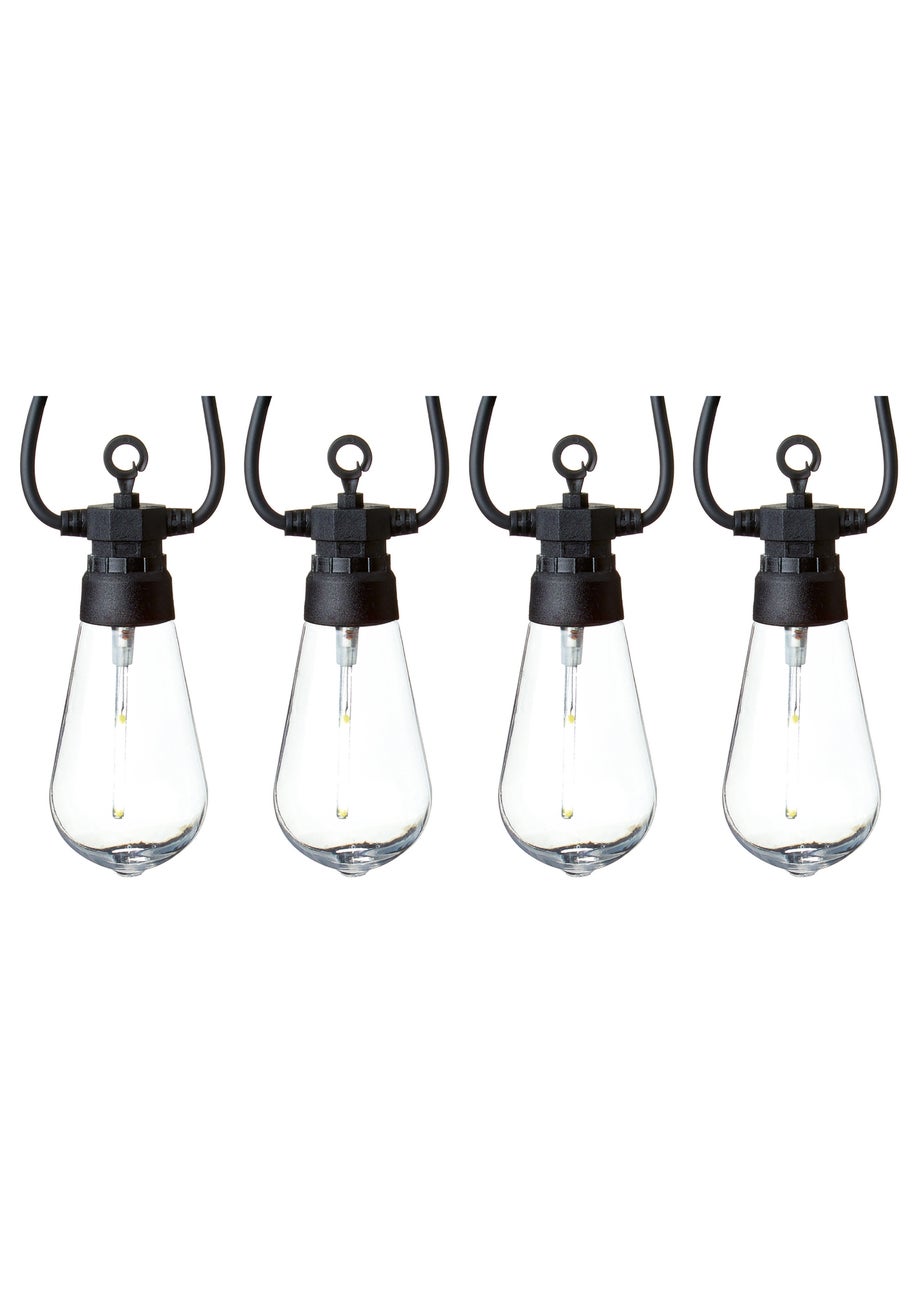 Premier Decorations 10 Cool White LED Connectable Teardrop Bulb Festoon String Lights