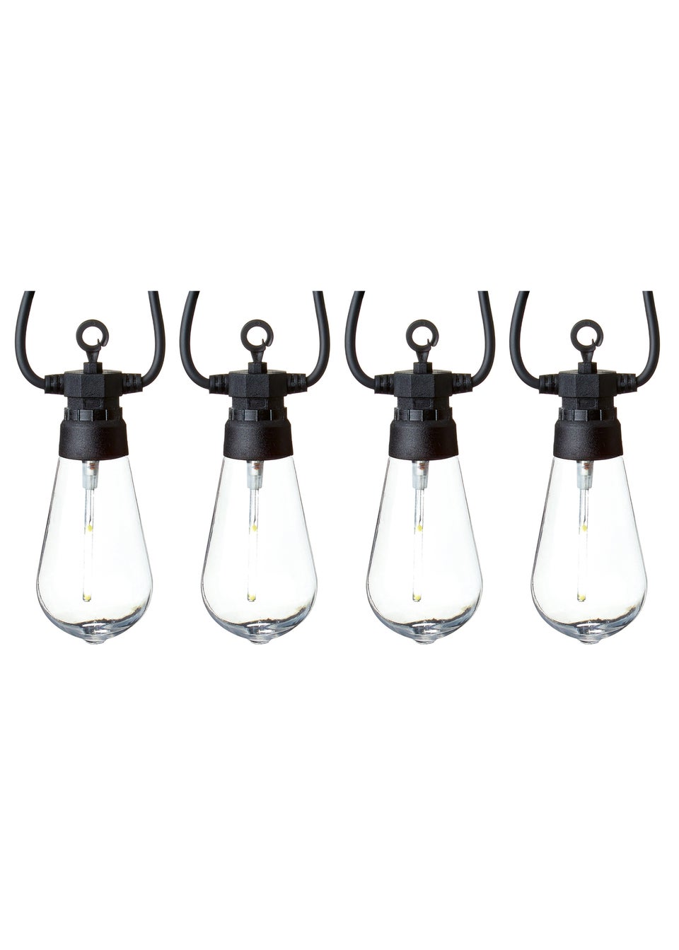 Premier Decorations 10 Cool White LED Connectable Teardrop Bulb Festoon String Lights