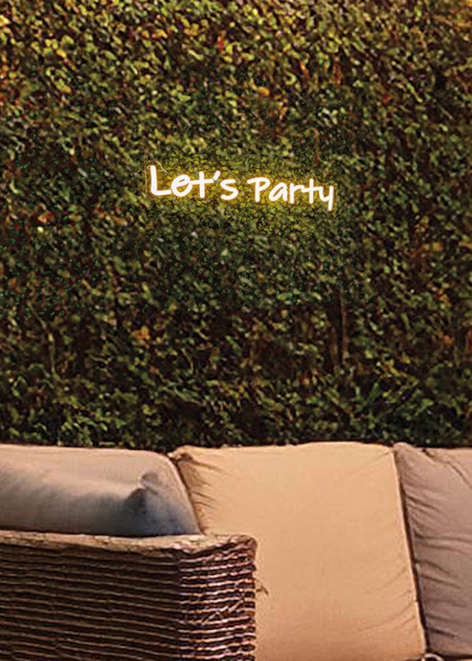 Premier Decorations LED Neon Lets Party Wall Sign