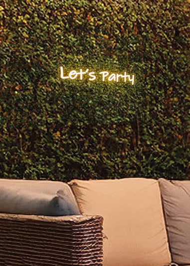 Premier Decorations LED Neon Lets Party Wall Sign