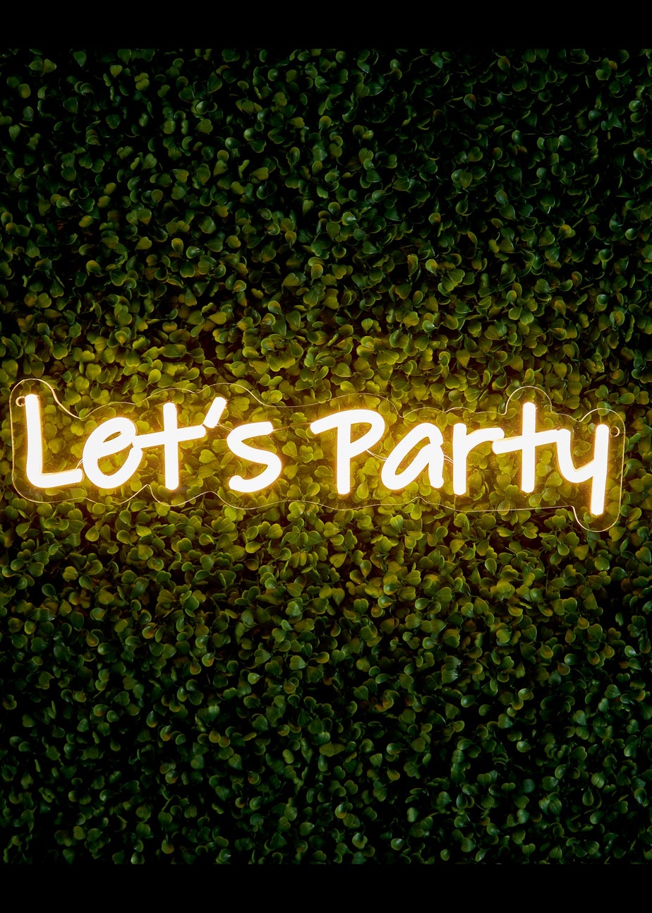 Premier Decorations LED Neon Lets Party Wall Sign