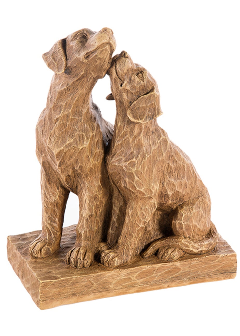 Premier Decorations Wood Cut Effect Sitting Labradors Statue
