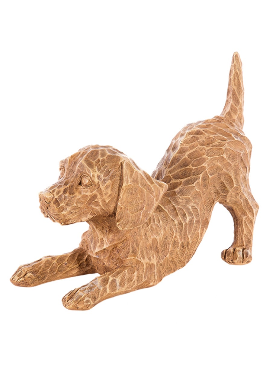 Premier Decorations Wood Cut Effect Playing Labrador Statue