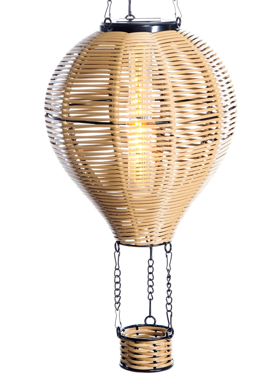 Premier Decorations 24 LED Solar Rattan Look Hanging Balloon Light