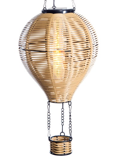 Premier Decorations 24 LED Solar Rattan Look Hanging Balloon Light