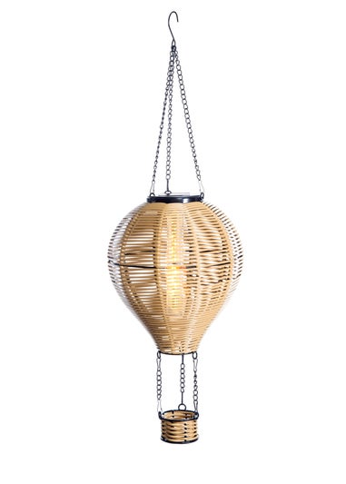 Premier Decorations 24 LED Solar Rattan Look Hanging Balloon Light