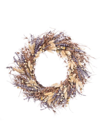 Premier Decorations Dried Lavender & Natural Grass Wreath