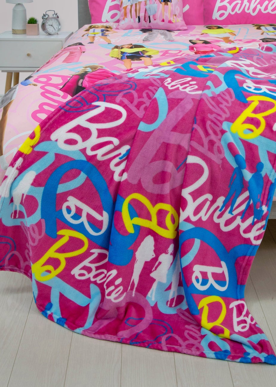 Barbie Pink Fleece Throw