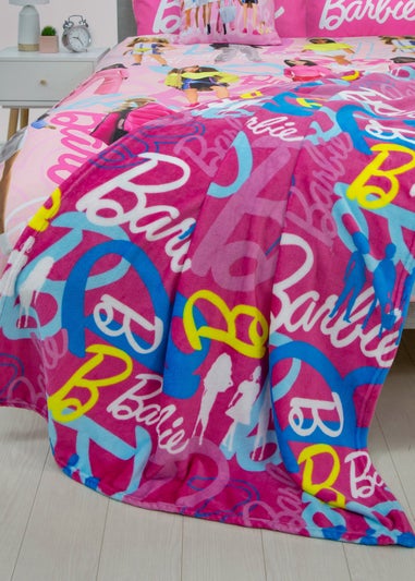 Barbie Pink Fleece Throw