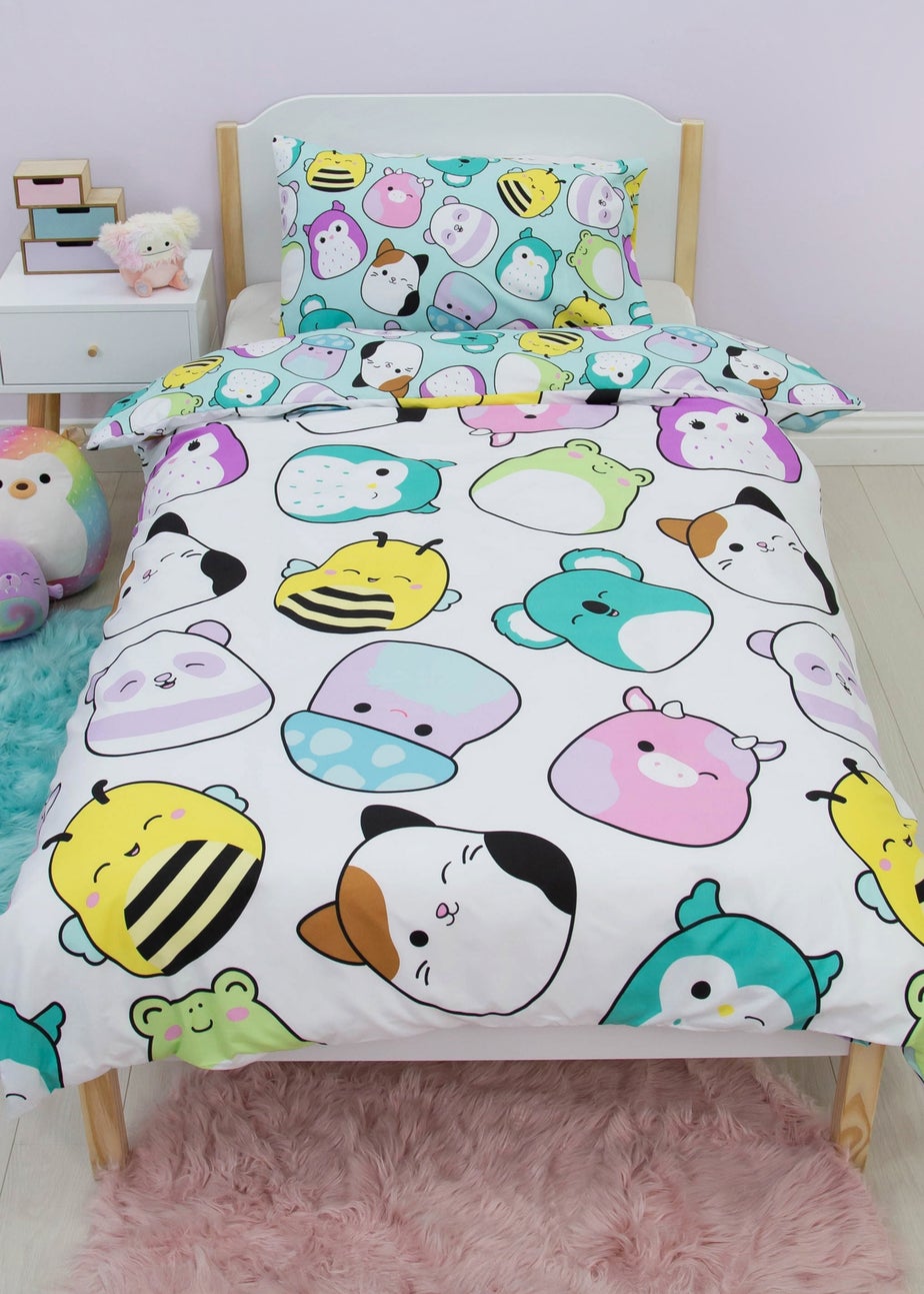 Squishmallows White Happy Brushed Microfiber Duvet Cover Set