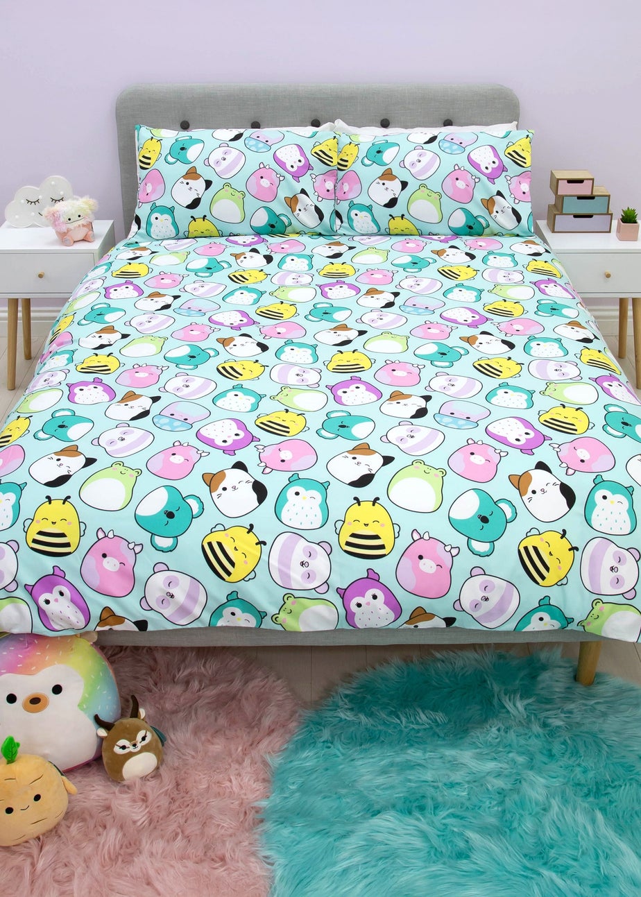 Squishmallows White Happy Brushed Microfiber Duvet Cover Set
