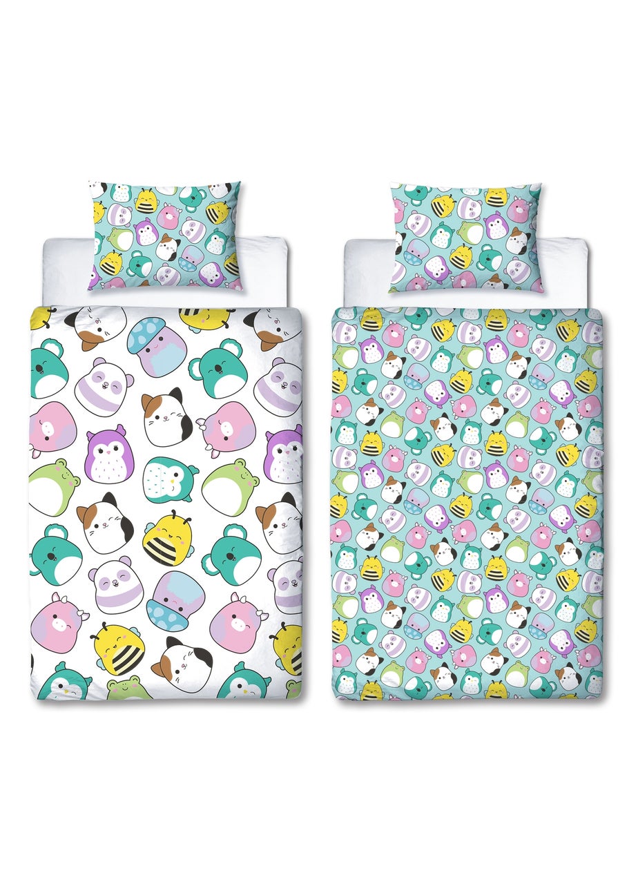 Squishmallows White Happy Brushed Microfiber Duvet Cover Set