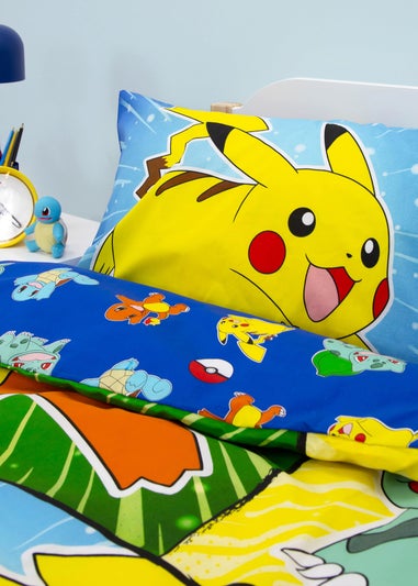 Pokemon Blue Retro Polycotton Duvet Cover Set