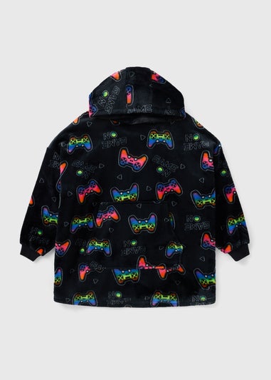 Boys Black Gaming Snuggle Hoodie (3-13yrs)
