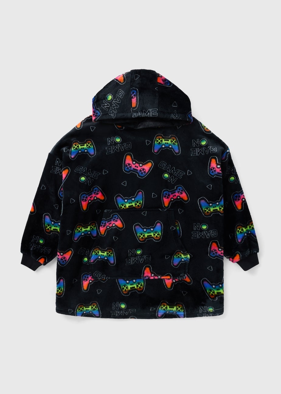Boys Black Gaming Snuggle Hoodie (3-13yrs)
