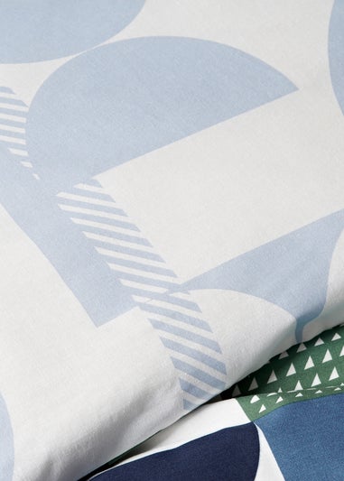 Blue Geometric Duvet Set