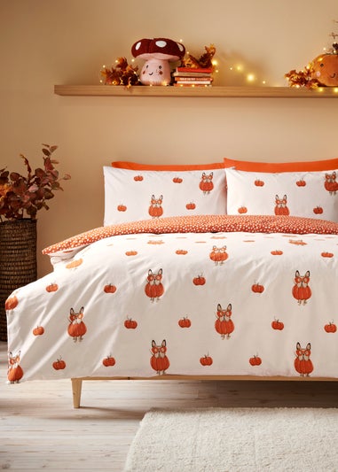 Orange Pumpkin Dog Duvet Set
