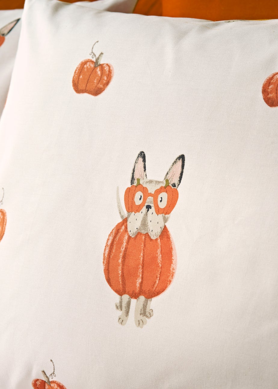 Orange Pumpkin Dog Duvet Set