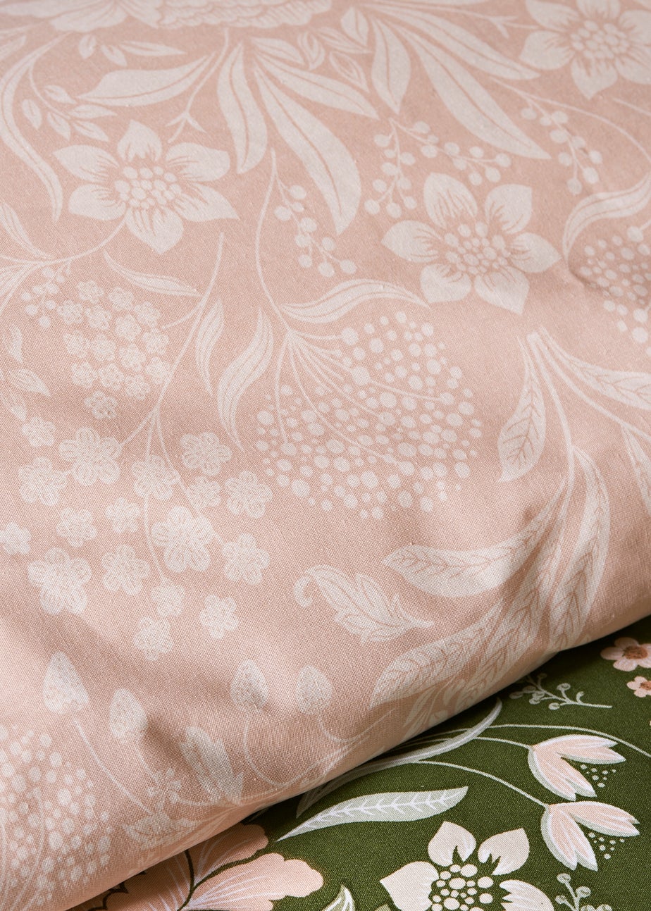 Green Vintage Floral Duvet Set
