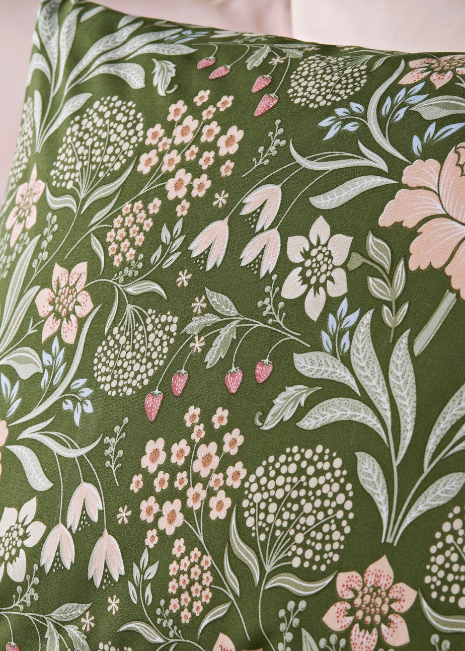 Green Vintage Floral Duvet Set