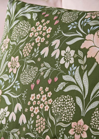Green Vintage Floral Duvet Set