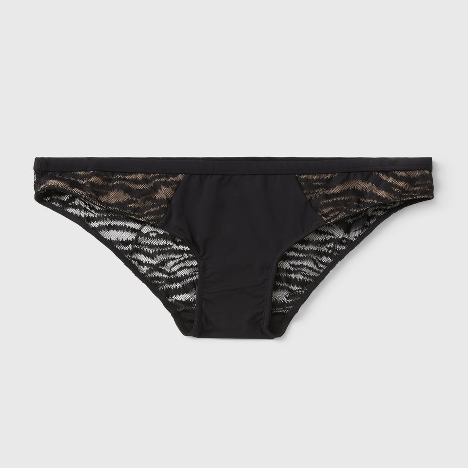 Black Zebra Lace Brazilian Briefs