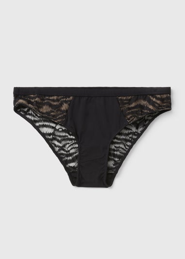 Black Zebra Lace Brazilian Briefs