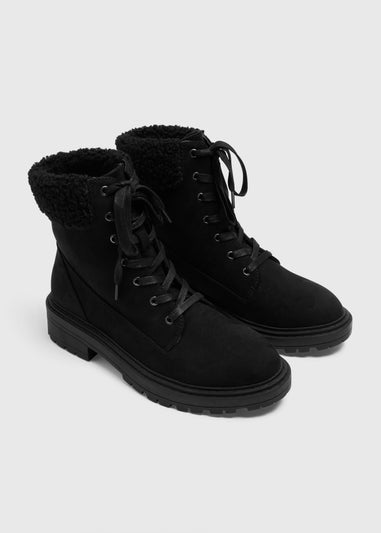 Black Borg Lace Up Boots
