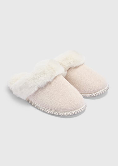 Cream Mule Slippers