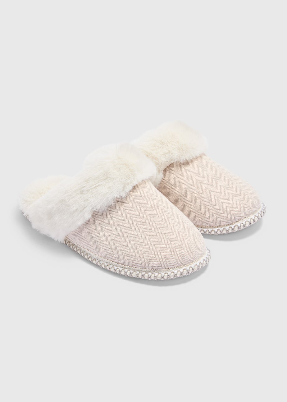 Cream Mule Slippers